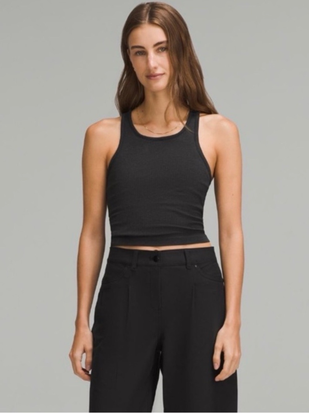 Lululemon Ebb to Street Cropped Racerback Tank Top | Black - Picture 2 of 12